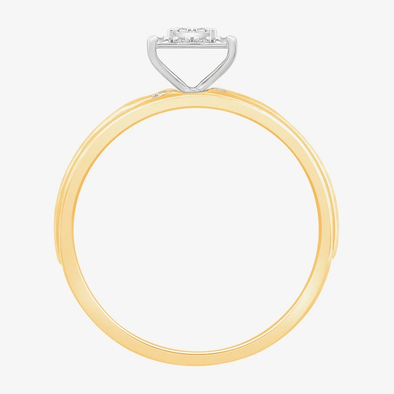 3PC Trio Set Featuring 1/7 CT.T.W.  Diamond 10K or 14K Two Tone Gold Wedding Ring Set