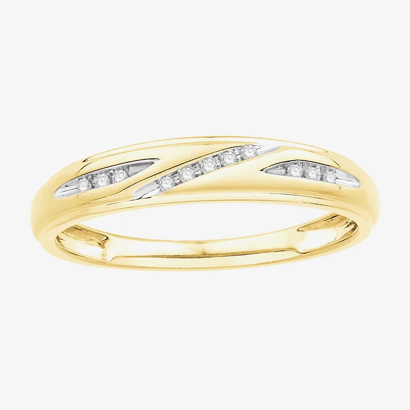3PC Trio Set Featuring 1/7 CT.T.W.  Diamond 10K or 14K Two Tone Gold Wedding Ring Set
