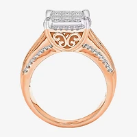 1 CT.T.W. Natural Diamond Princess-Cut Multi-Top Ring White or Yellow 10K 14K Gold