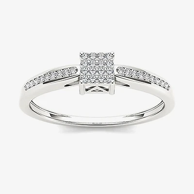 1/10 CT T.W. Natural Diamond 10K White Gold Engagement Ring