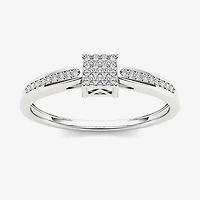 1/10 CT T.W. Natural Diamond 10K White Gold Engagement Ring