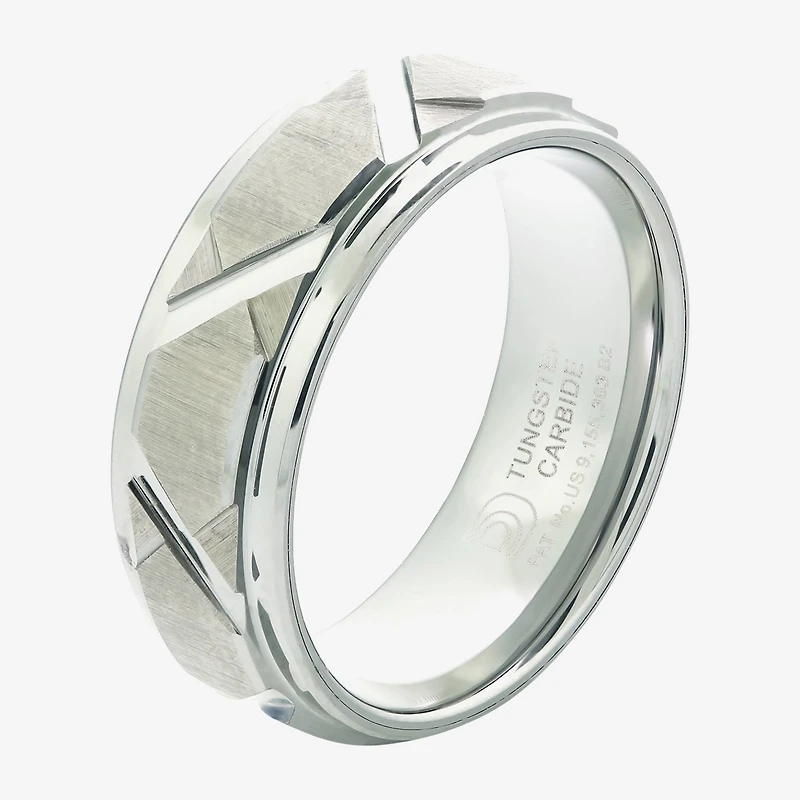 Mens 8MM Genuine Tungsten Wedding Band