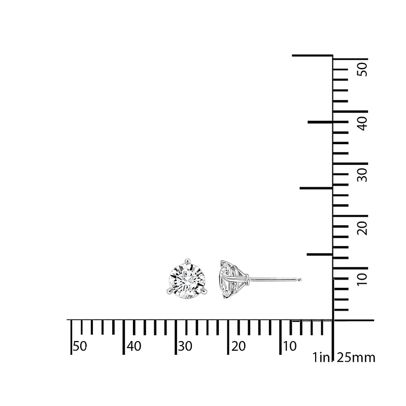 DiamonArt® Sterling Silver 3 CT. T.W. Cubic Zirconia Stud Earrings