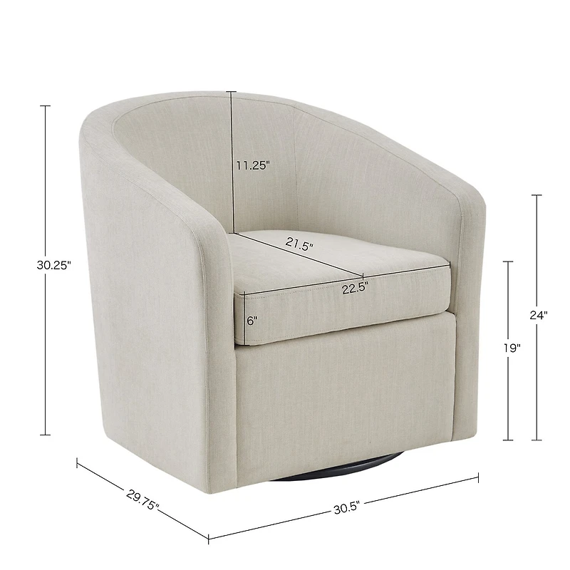 Martha Stewart Amber Swivel Upholstered Armchair