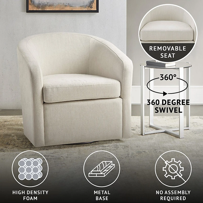 Martha Stewart Amber Swivel Upholstered Armchair