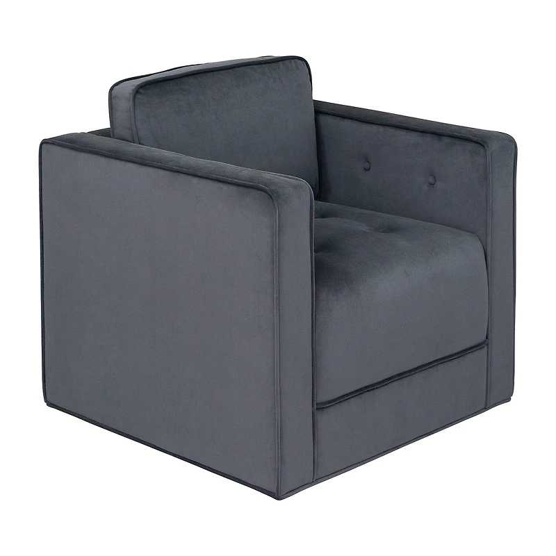 Martha Stewart Madrid Tufted Swivel Upholstered Armchair