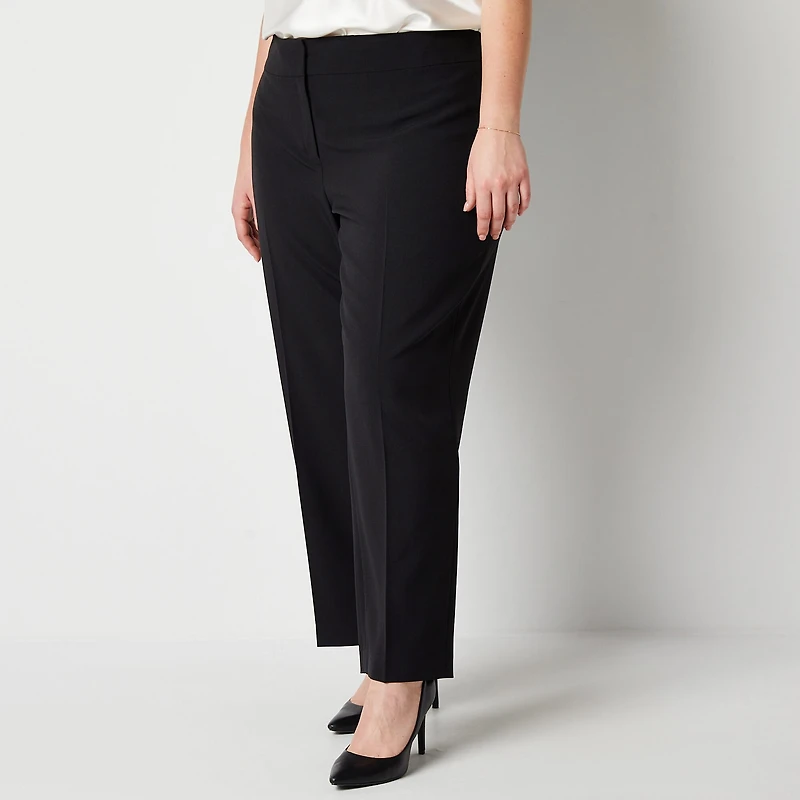 Black Label by Evan-Picone Crepe Womens Plus Straight Fit Suit Pant