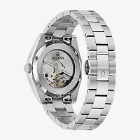 Bulova Surveyor Mens Automatic Silver Tone Stainless Steel Bracelet Watch 96b429