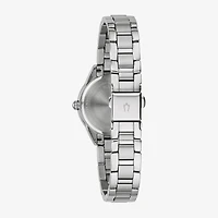 Bulova Classic Womens Diamond Accent Silver Tone Stainless Steel Bracelet Watch 96p250