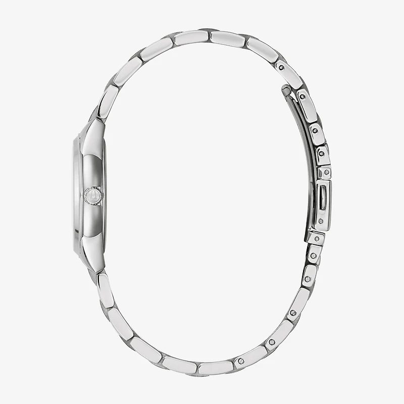 Bulova Classic Womens Diamond Accent Silver Tone Stainless Steel Bracelet Watch 96p250