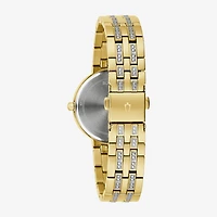 Bulova Crystal Womens Crystal Accent Gold Tone Stainless Steel 2-pc. Watch Boxed Set 98x138