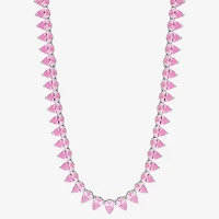 Womens Sapphire Sterling Silver 18 Inch Tennis Necklace