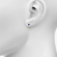 Lab Created Blue Sapphire Sterling Silver 13mm Round Stud Earrings