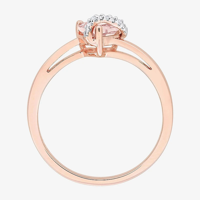 Womens Diamond Accent Gemstone Sterling Silver Heart Cocktail Ring