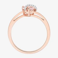 Womens Diamond Accent Gemstone Sterling Silver Heart Cocktail Ring