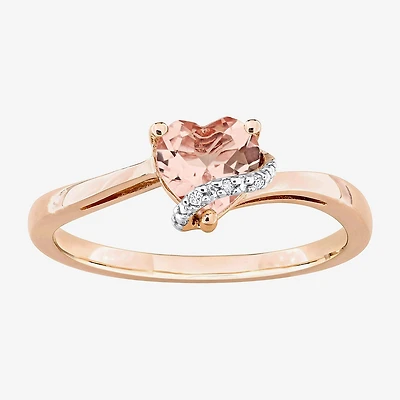 Womens Diamond Accent Gemstone Sterling Silver Heart Cocktail Ring
