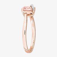Womens Diamond Accent Gemstone Sterling Silver Heart Cocktail Ring