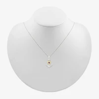 Womens Genuine Purple Amethyst 10K Gold Sterling Silver Anchor 18 Inch Pendant Necklace