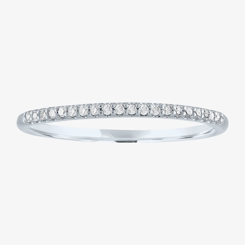 (G-H / Si2-I1) Womens 1/10 CT. T.W. Lab Grown White Diamond 10K Gold Wedding Band