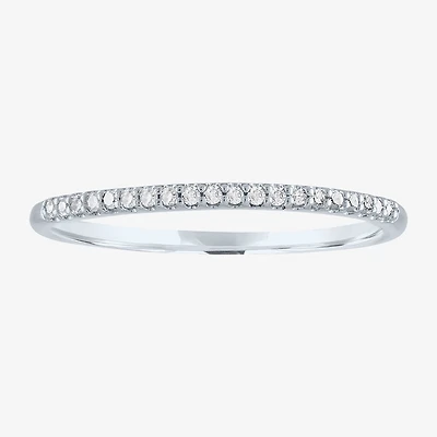 (G-H / Si2-I1) Womens 1/10 CT. T.W. Lab Grown White Diamond 10K Gold Wedding Band