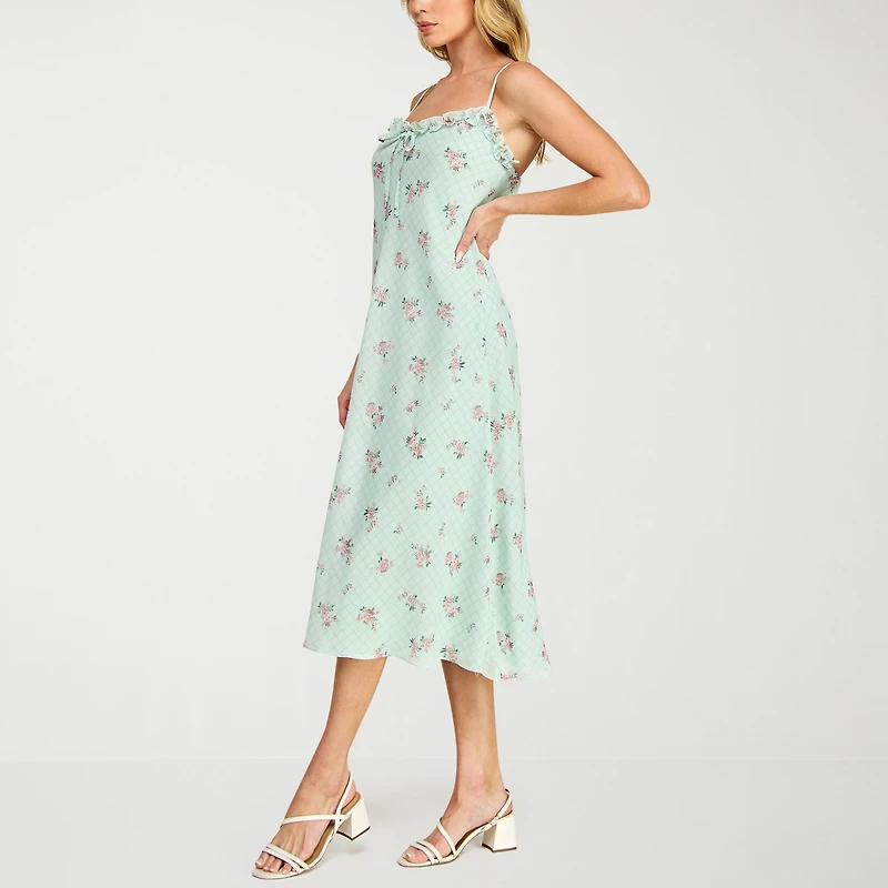 B. Smart Womens Juniors Sleeveless Floral Midi Slip Dress