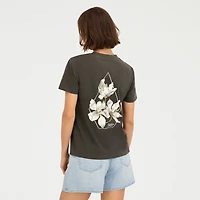 VOLCOM Womens Juniors Crew Neck Short Sleeve Regular Fit Graphic T-Shirt