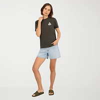 VOLCOM Womens Juniors Crew Neck Short Sleeve Regular Fit Graphic T-Shirt