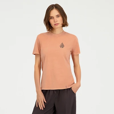 VOLCOM Womens Juniors Crew Neck Short Sleeve Regular Fit Graphic T-Shirt
