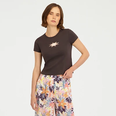 VOLCOM Womens Juniors Short Sleeve Graphic T-Shirt