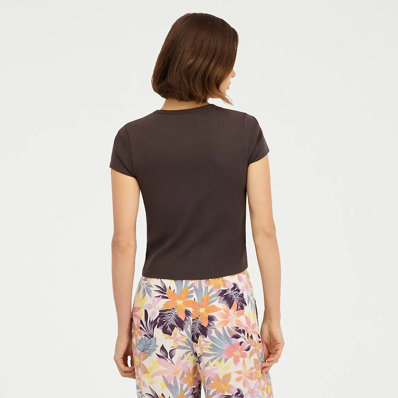 VOLCOM Womens Juniors Short Sleeve Graphic T-Shirt