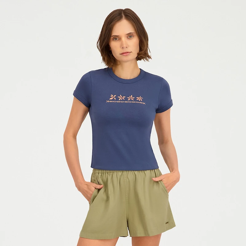 VOLCOM Womens Juniors Short Sleeve Graphic T-Shirt