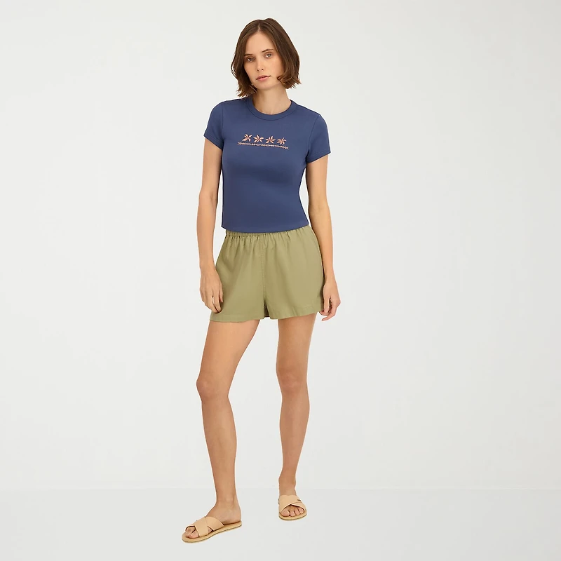 VOLCOM Womens Juniors Short Sleeve Graphic T-Shirt