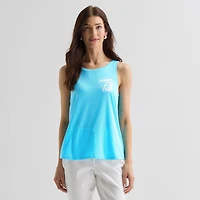 St. John's Bay Womens Tall Round Neck Sleeveless Tank Top