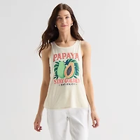 St. John's Bay Womens Tall Round Neck Sleeveless Tank Top