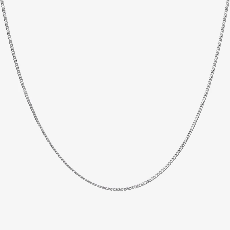 Womens Sterling Silver 18 Inch Curb Chain Necklace