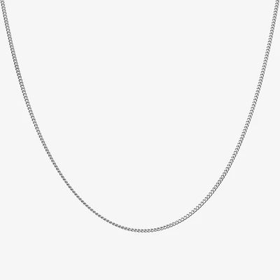 Womens Sterling Silver 18 Inch Curb Chain Necklace