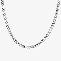 Womens Sterling Silver 18 Inch Cuban Chain Necklace
