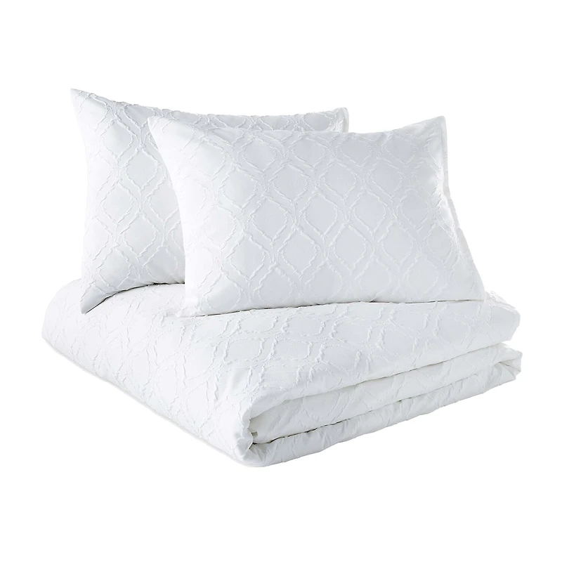 CHF Solid Ogee Duvet Cover Set