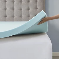 Sleep Philosophy Hypoallergenic 3" Cooling Gel Memory Foam Mattress Topper with Removable Cover