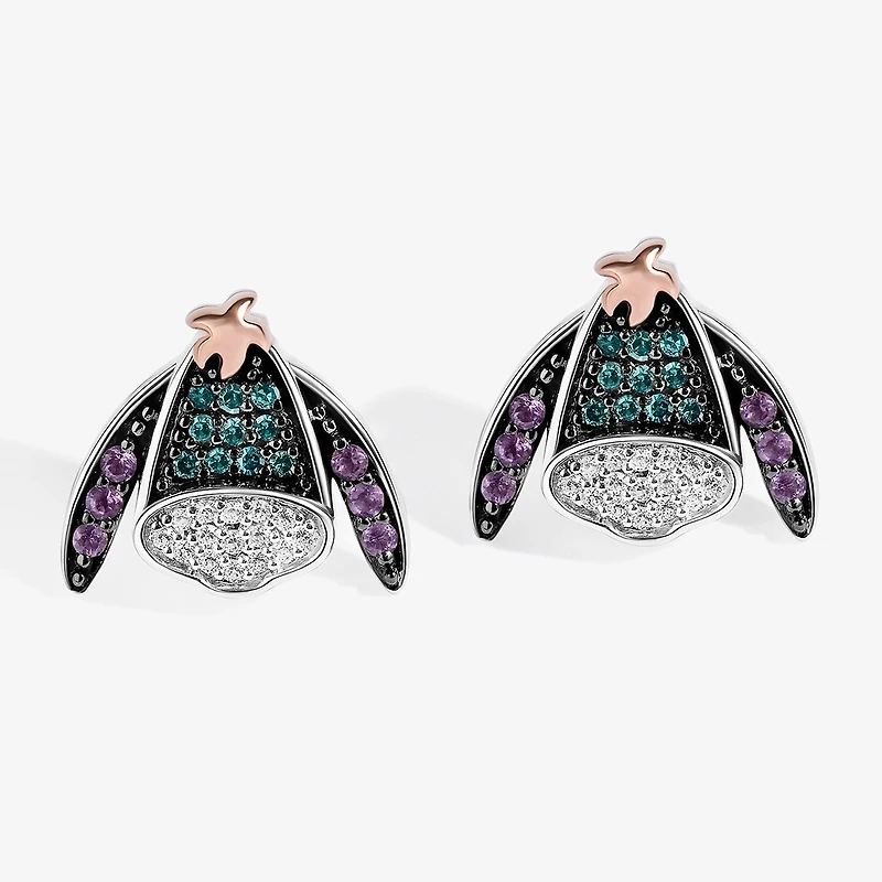 Disney Jewels Collection Womens 1/6 CT. Natural Blue Diamond 14K Gold Over Silver Eeyore 1 Pair Earring Set