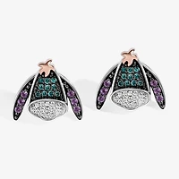 Disney Jewels Collection Womens 1/6 CT. Natural Blue Diamond 14K Gold Over Silver Eeyore 1 Pair Earring Set