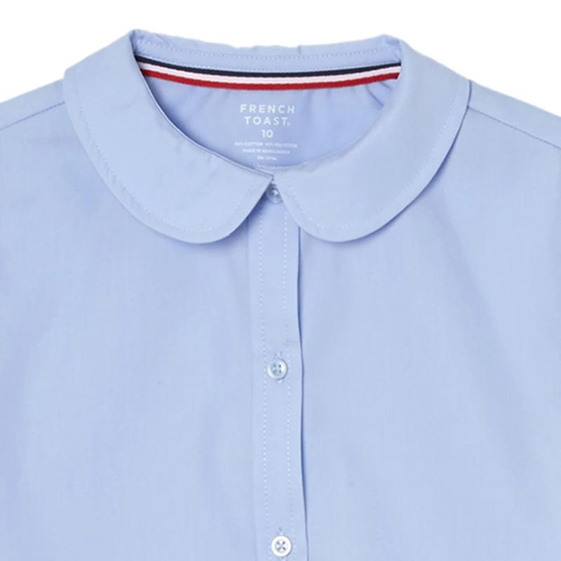 French Toast Little & Big Kid Girls Short Sleeve Fitted Regular Fit Button-Down Shirt