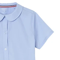 French Toast Little & Big Kid Girls Short Sleeve Fitted Regular Fit Button-Down Shirt