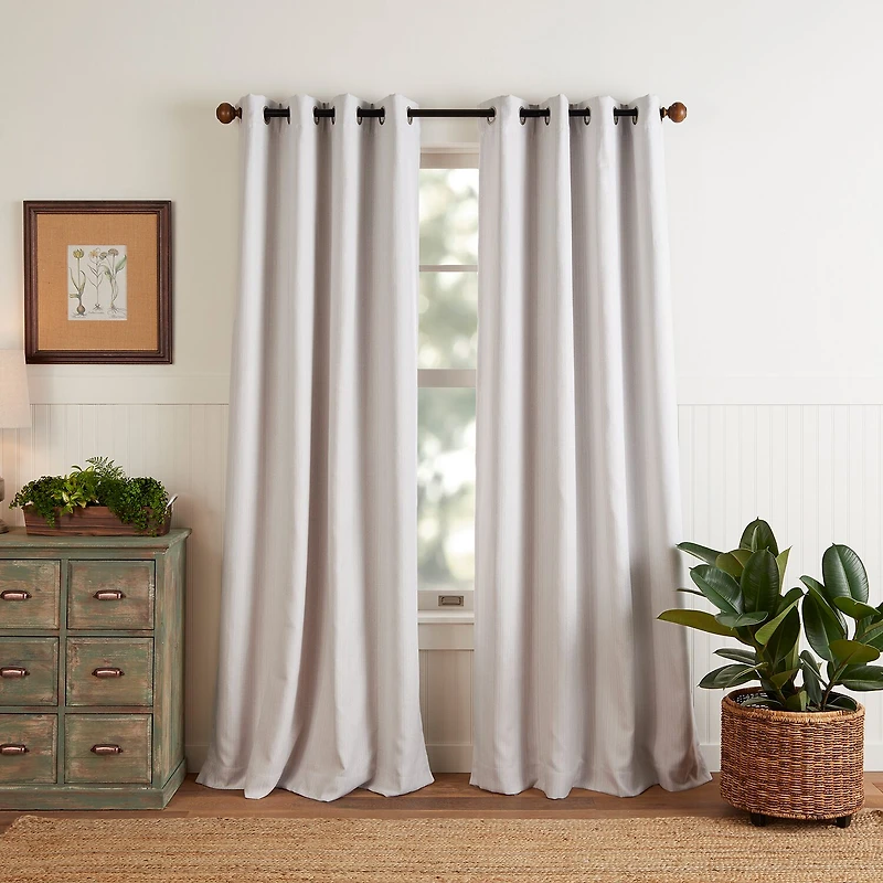 Martha Stewart Reed Grommet Top Blackout Single Curtain Panel