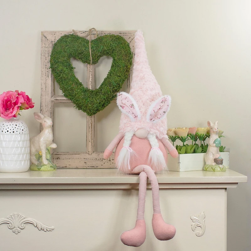 Northlight 32in White And Pink Sitting With Bunny Ears And Dangling Legs Easter Gnome