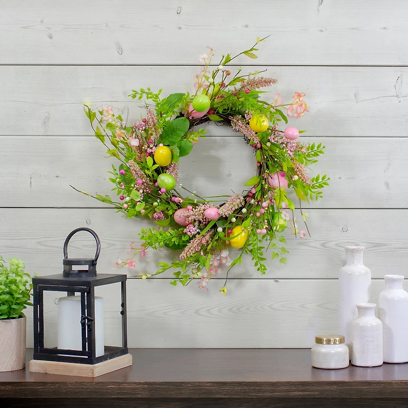Northlight 20in Egg With Berry Floral Wreath