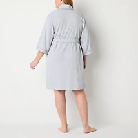 Liz Claiborne Womens Plus Waffle Long Sleeve Length Robe