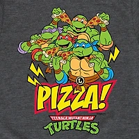 Pizza Little & Big Kid Boys Crew Neck Short Sleeve Regular Fit Teenage Mutant Ninja Turtles Graphic T-Shirt