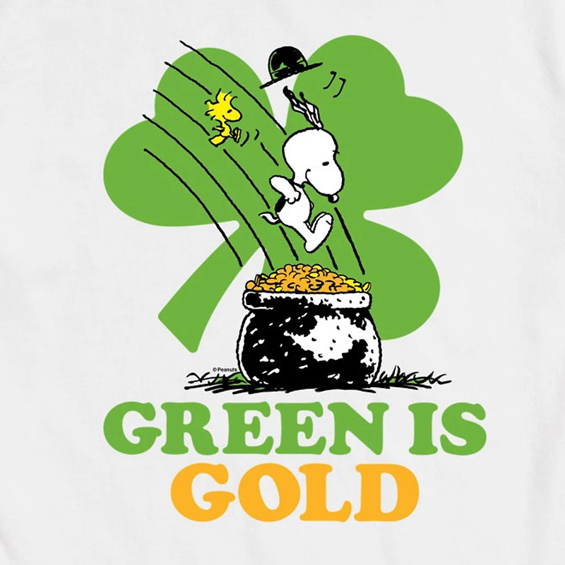 Mens Short Sleeve Peanuts St. Patrick's Day Graphic T-Shirt