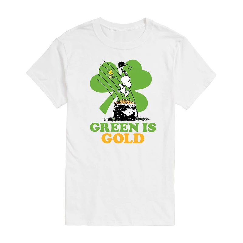 Mens Short Sleeve Peanuts St. Patrick's Day Graphic T-Shirt